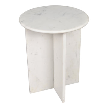 Javier 14" Contemporary Natural Marble Handmade X-Shaped End Table - JONATHAN Y